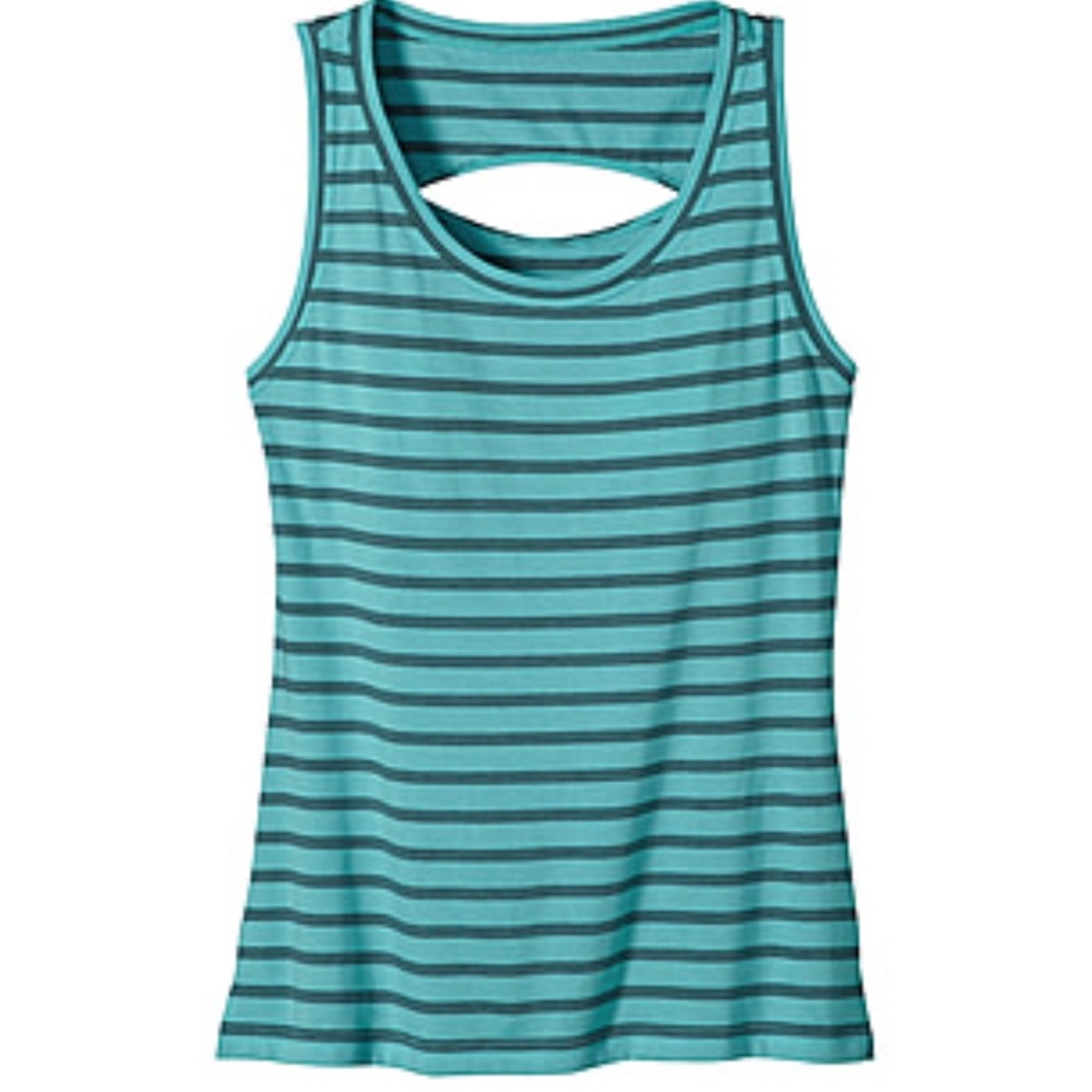 Patagonia Teal & Dark Teal Striped Tank Top